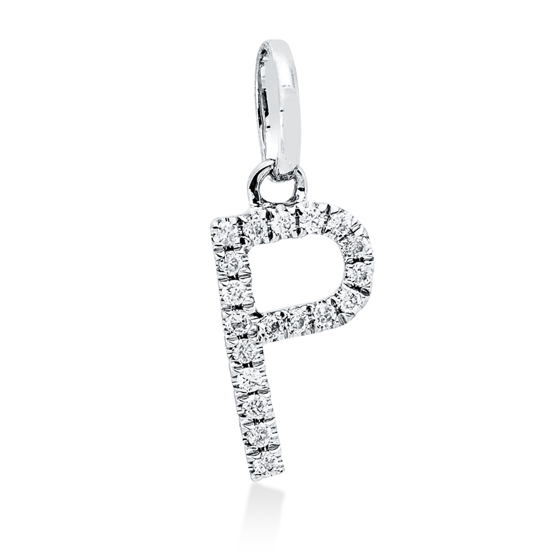 Buchstabe Anhänger Weißgold 18kt 0,05ct