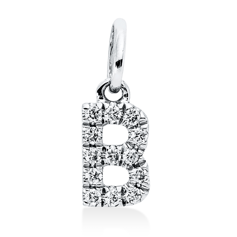 Buchstabe Anhänger Weißgold 18kt 0,06ct