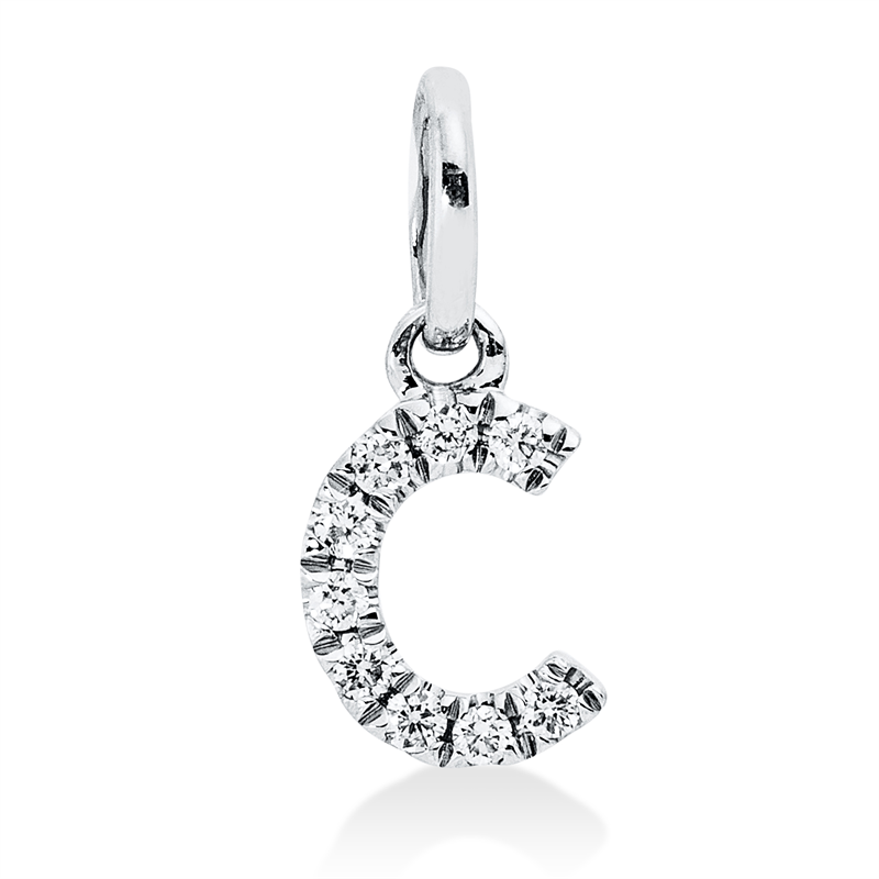 Buchstabe Anhänger Weißgold 18kt 0,04ct