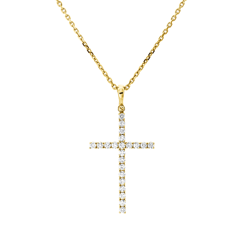 Kreuz Anhänger Weißgold 18kt 0,35ct