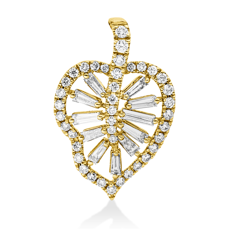 Baguette Anhänger Gelbgold 14kt 0,56ct