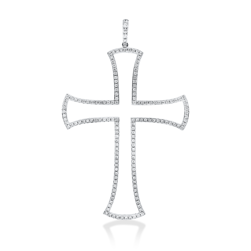 Kreuz Anhänger Weißgold 18kt 0,78ct