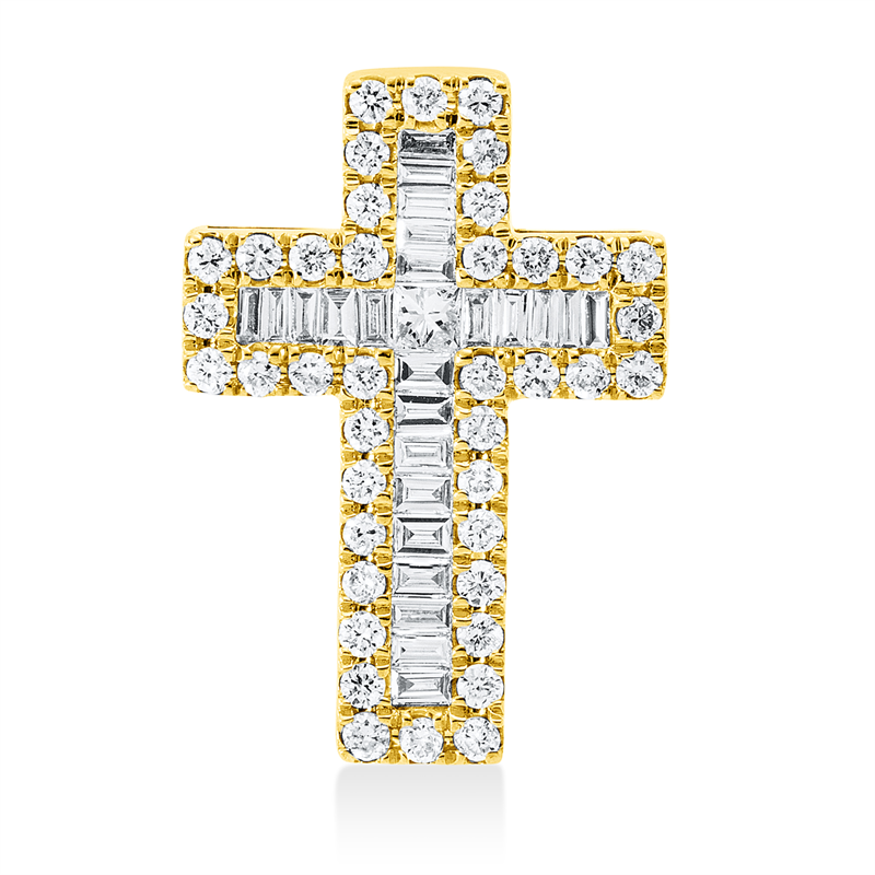 Baguette Anhänger Gelbgold 18kt 0,35ct