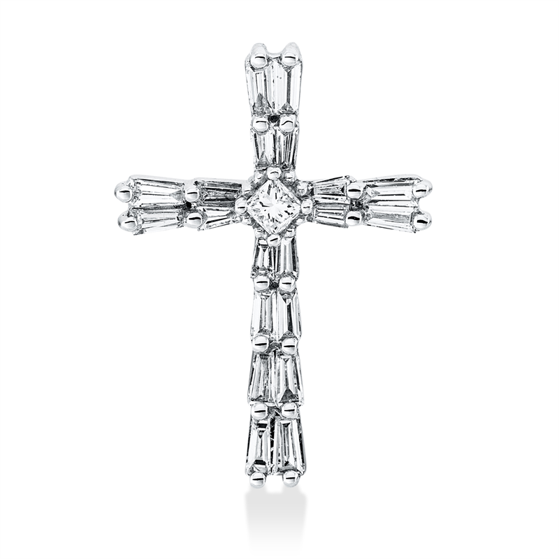 Baguette Anhänger Weißgold 18kt 0,41ct