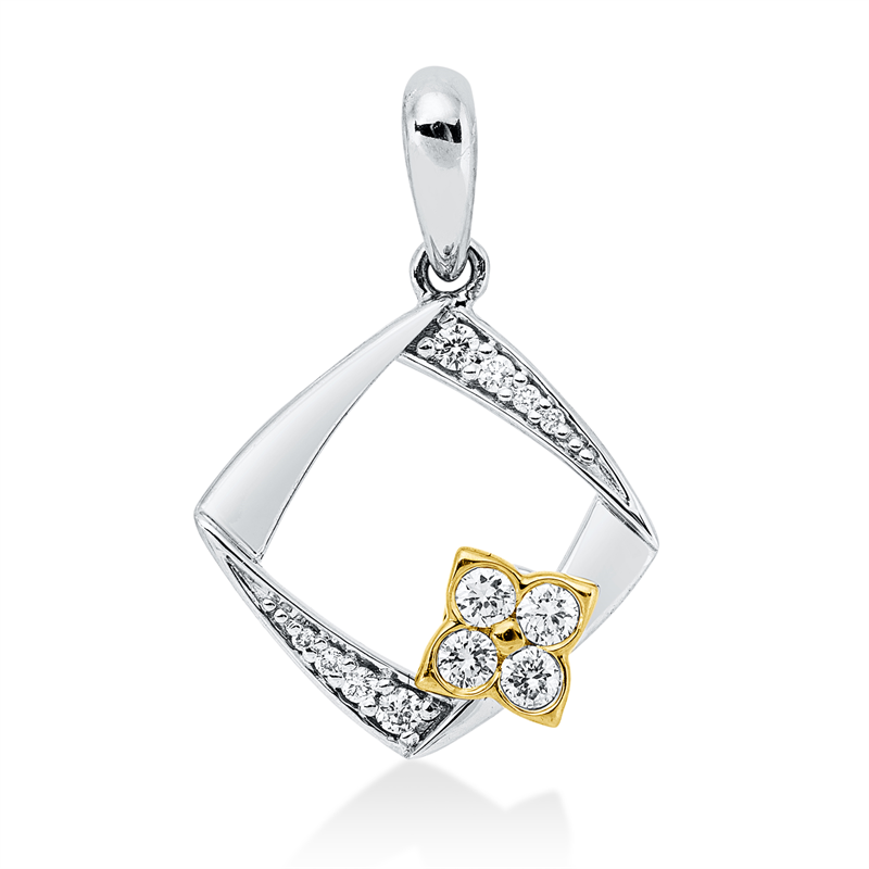 Modern Woman Anhänger Weißgold / Gelbgold 18kt 0,13ct