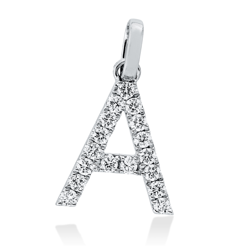 Buchstabe Anhänger Weißgold 18kt 0,18ct