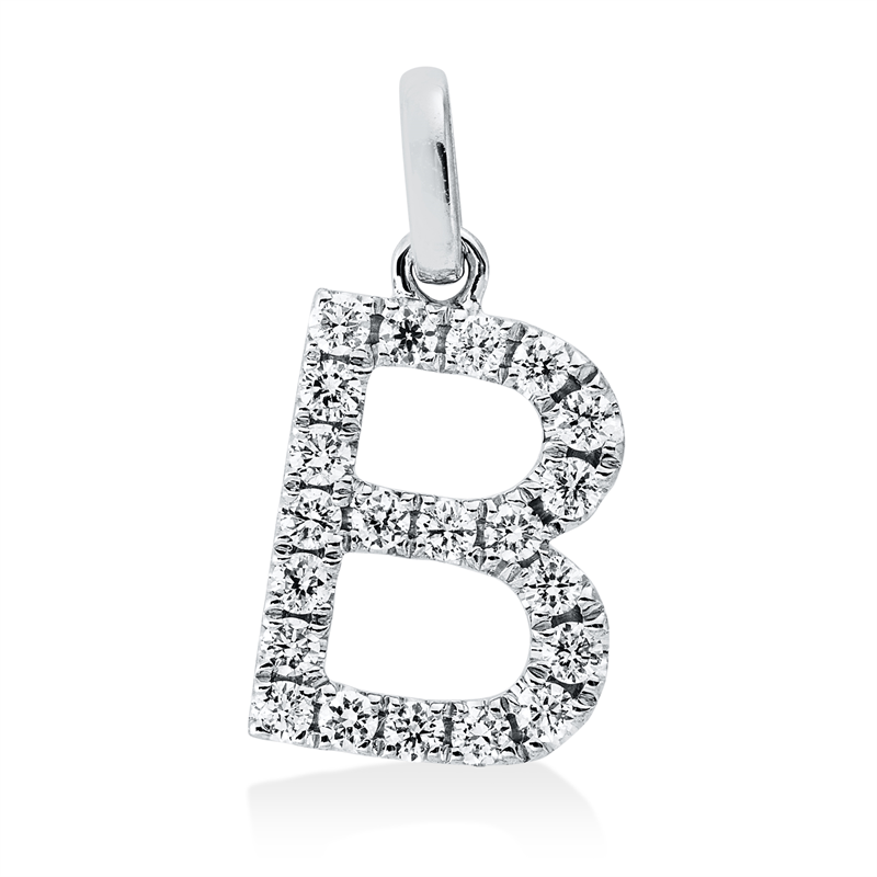 Buchstabe Anhänger Weißgold 18kt 0,22ct