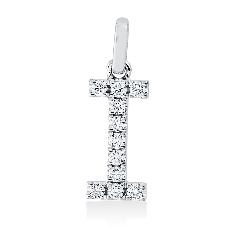 Buchstabe Anhänger Weißgold 18kt 0,12ct