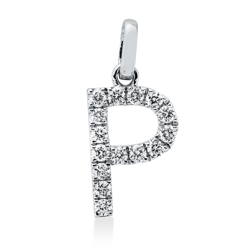 Buchstabe Anhänger Weißgold 18kt 0,16ct