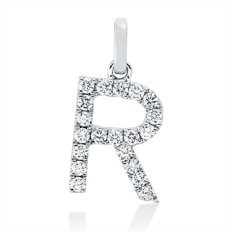 Buchstabe Anhänger Weißgold 18kt 0,21ct