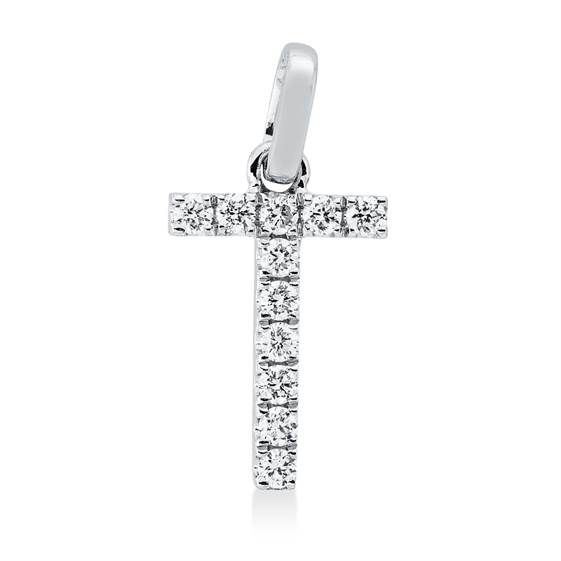 Buchstabe Anhänger Weißgold 18kt 0,12ct