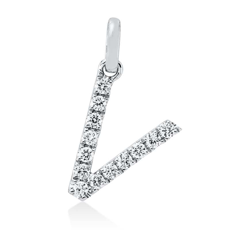 Buchstabe Anhänger Weißgold 18kt 0,14ct