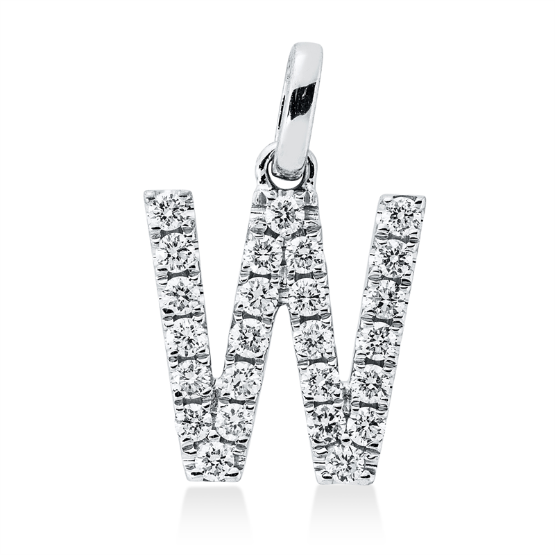 Buchstabe Anhänger Weißgold 18kt 0,26ct