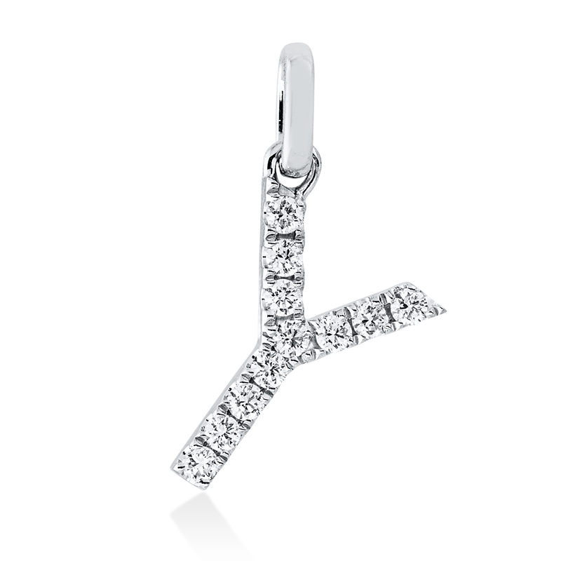 Buchstabe Anhänger Weißgold 18kt 0,12ct