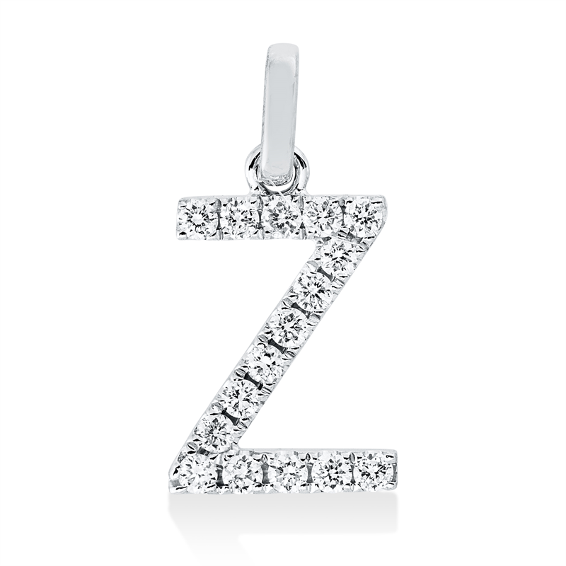 Buchstabe Anhänger Weißgold 18kt 0,17ct
