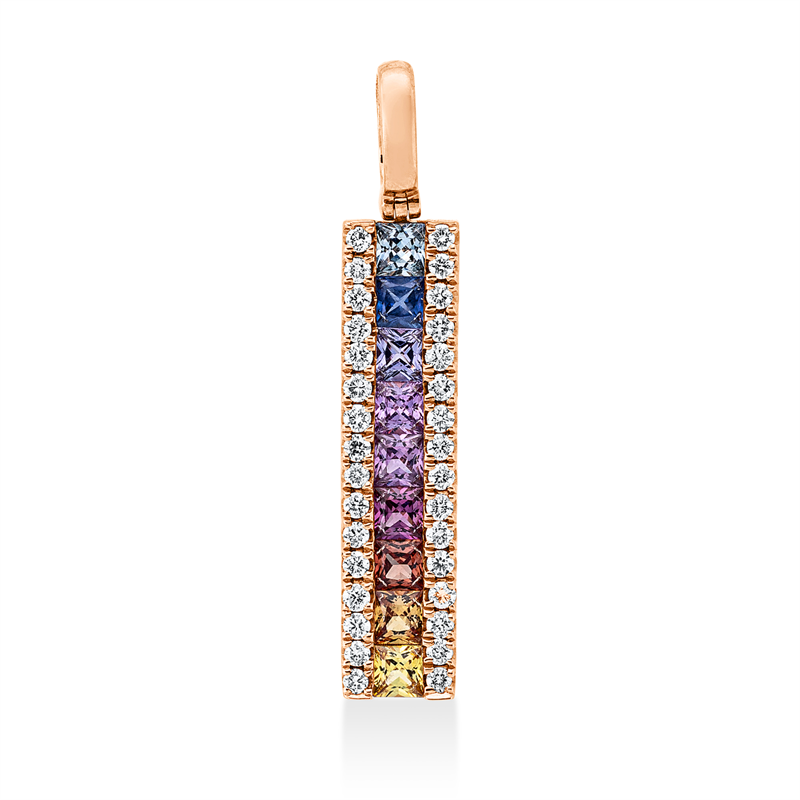 Rainbow & Multicolor Anhänger Rotgold 18kt 0,14ct