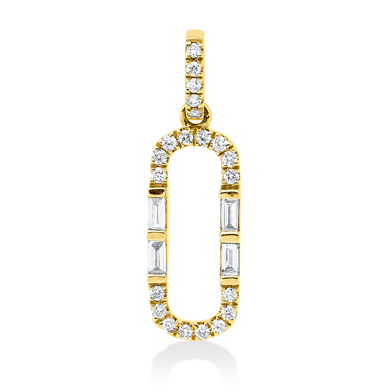 Baguette Anhänger Gelbgold 14kt 0,21ct