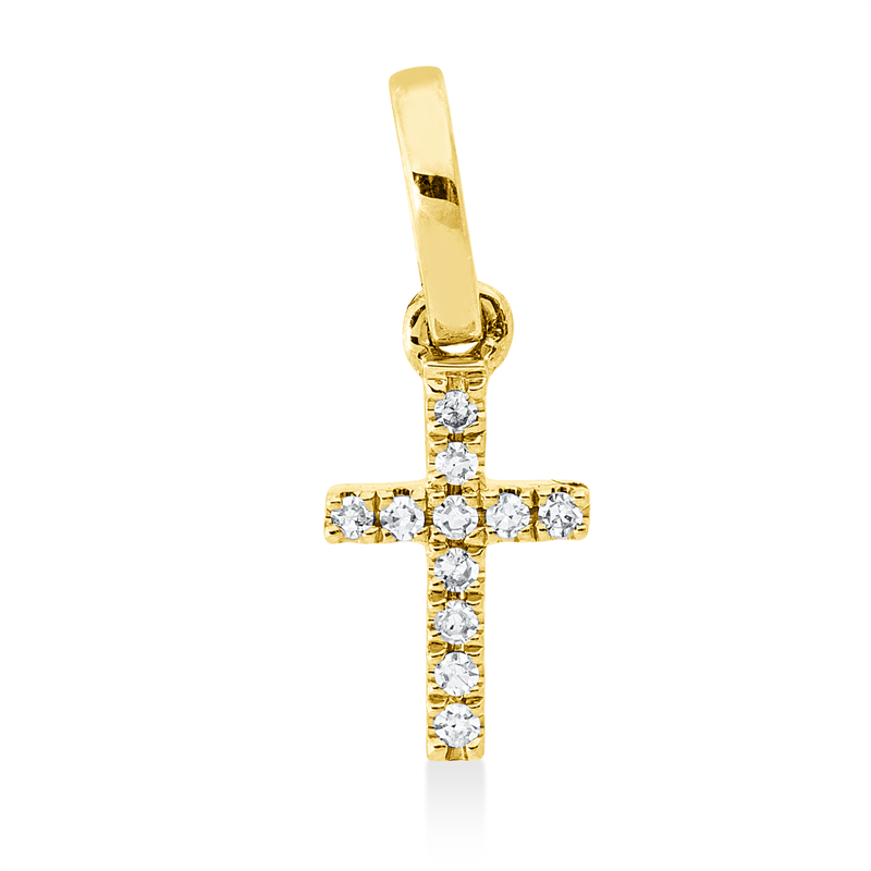 Kreuz Anhänger Weißgold 18kt 0,03ct