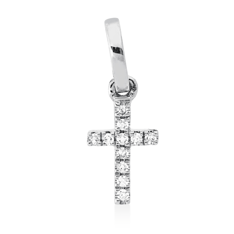 Kreuz Anhänger Weißgold 18kt Ref-3I761