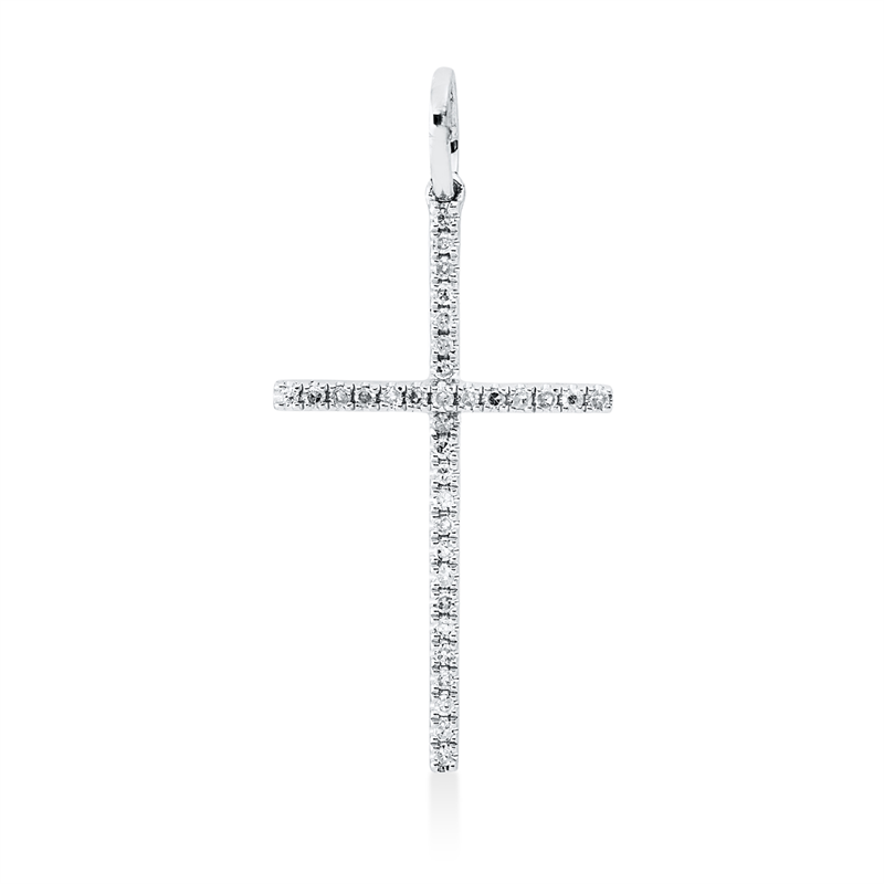 Kreuz Anhänger Weißgold 18kt 0,08ct
