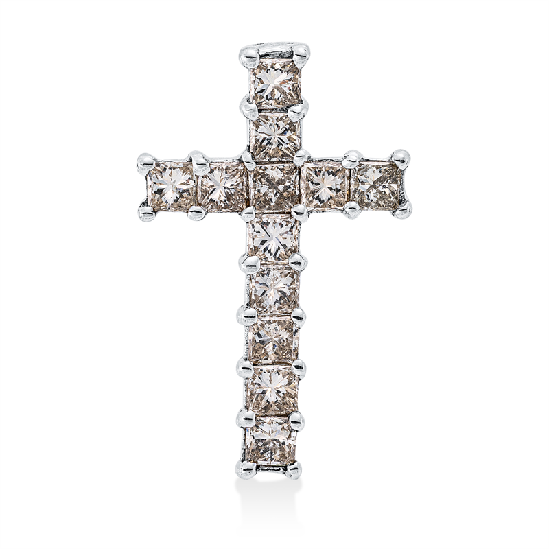Kreuz Anhänger Weißgold 18kt 1,31ct