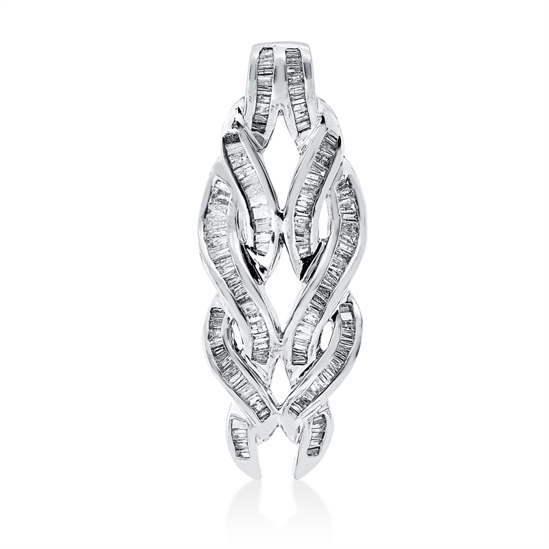 Baguette Anhänger Weißgold 18kt 1ct