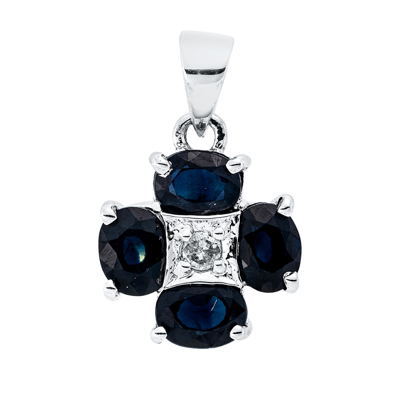 Farbstein Classic Anhänger Weißgold 18kt 0,05ct
