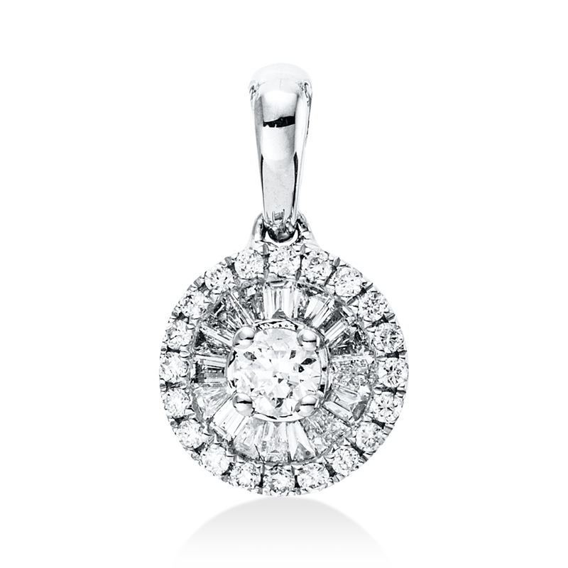 Baguette Illusion Anhänger Weißgold 18kt 0,24ct