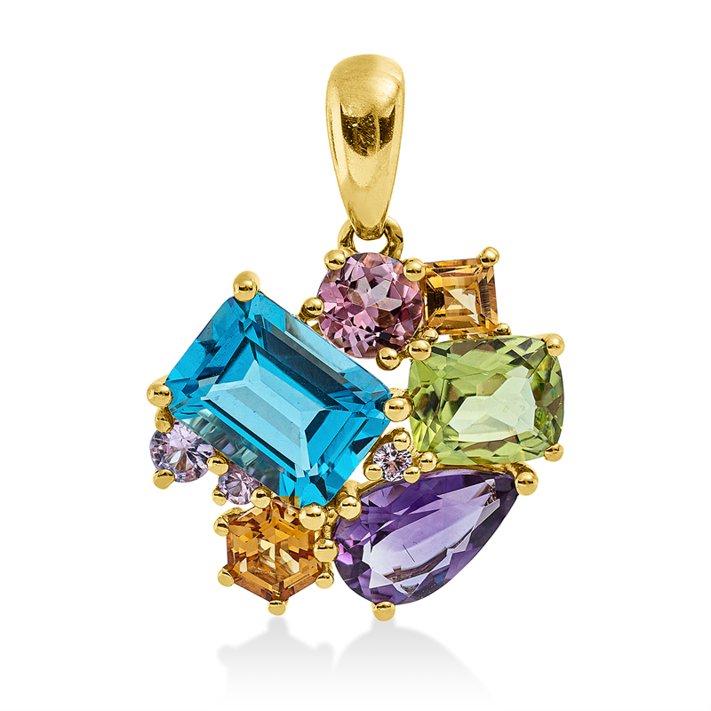 Farbstein Fashion Anhänger Gelbgold 18kt