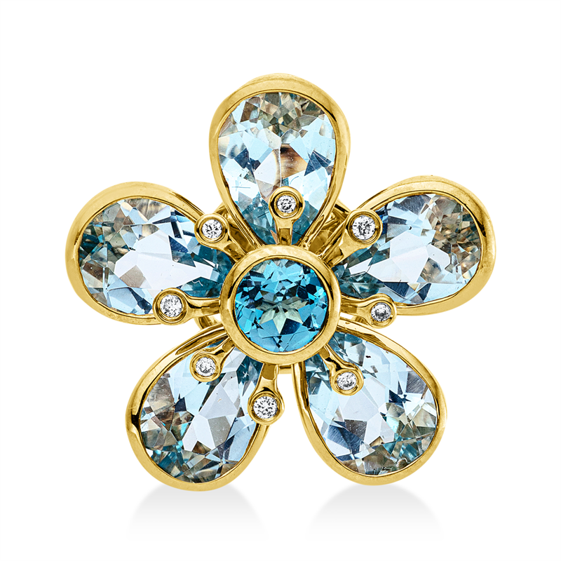 Farbstein Fashion Anhänger Gelbgold 18kt 0,04ct