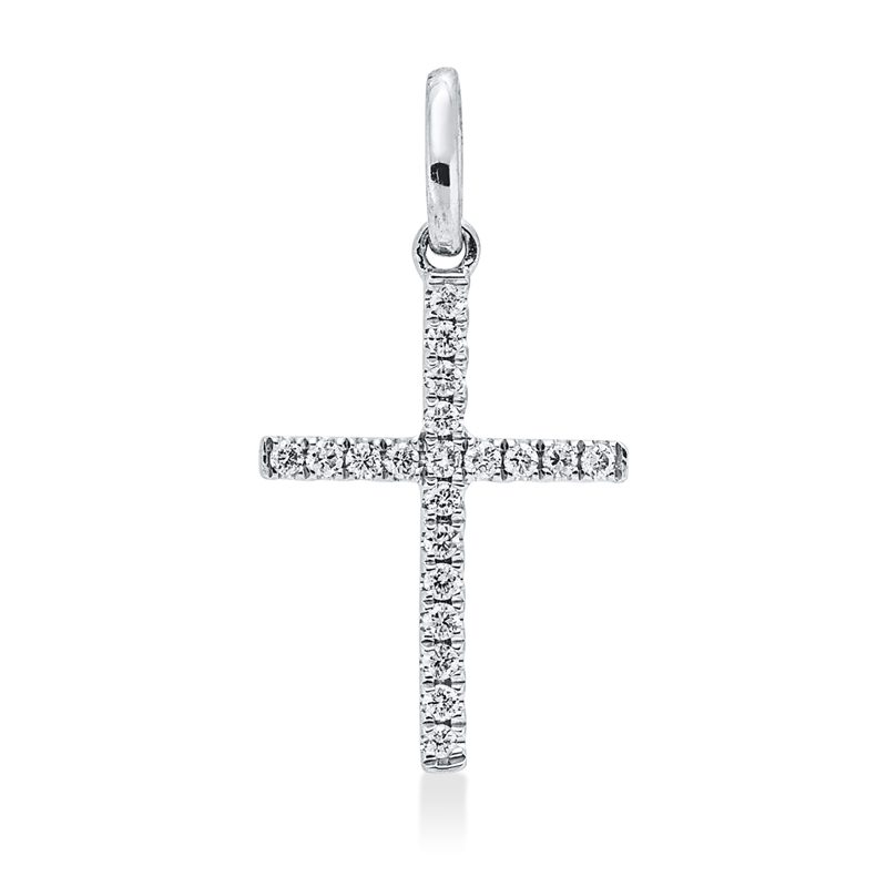 Kreuz Anhänger Weißgold 18kt 0,07ct