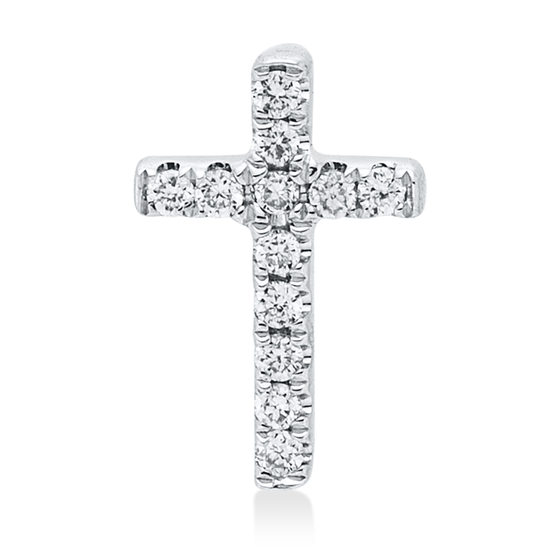 Kreuz Anhänger Weißgold 18kt 0,04ct