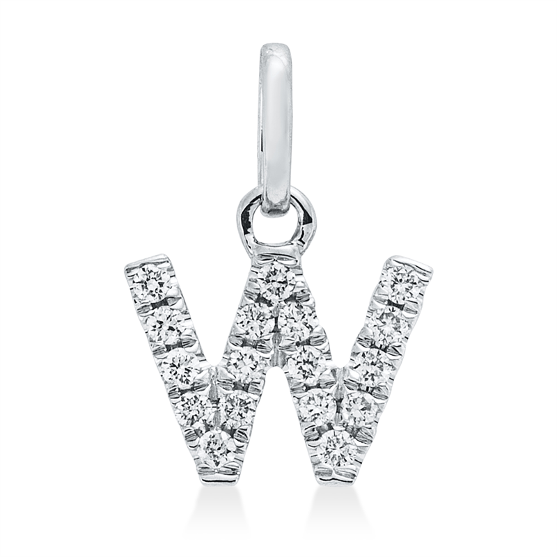 Buchstabe Anhänger Weißgold 18kt 0,07ct