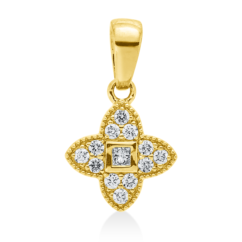 Baguette Illusion Anhänger Gelbgold 18kt 0,11ct