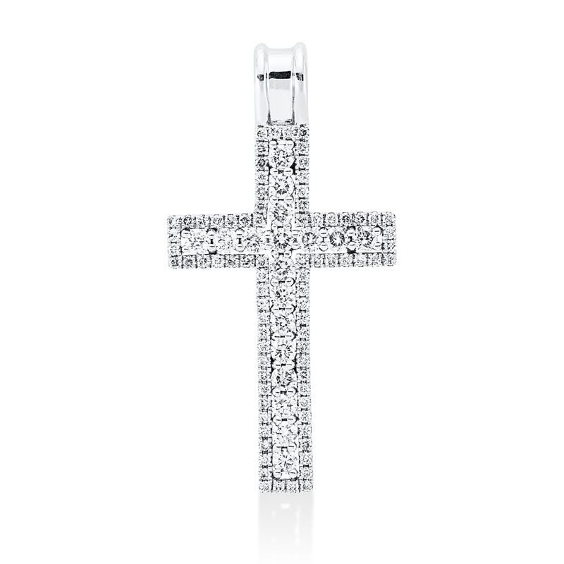 Kreuz Anhänger Weißgold 18kt 0,44ct