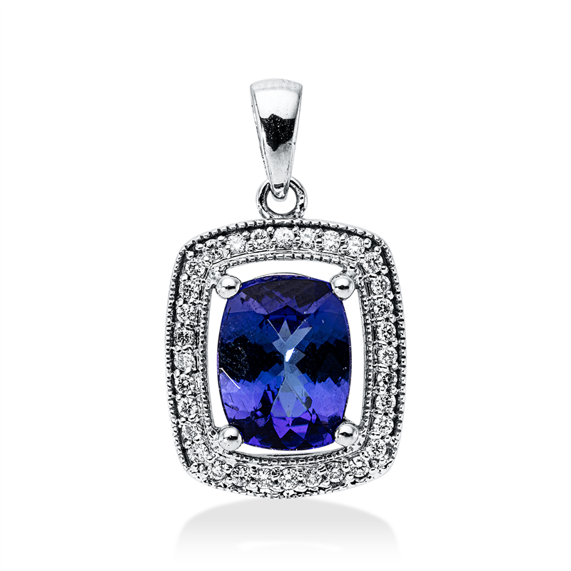 Farbstein Classic Anhänger Weißgold 18kt 0,17ct