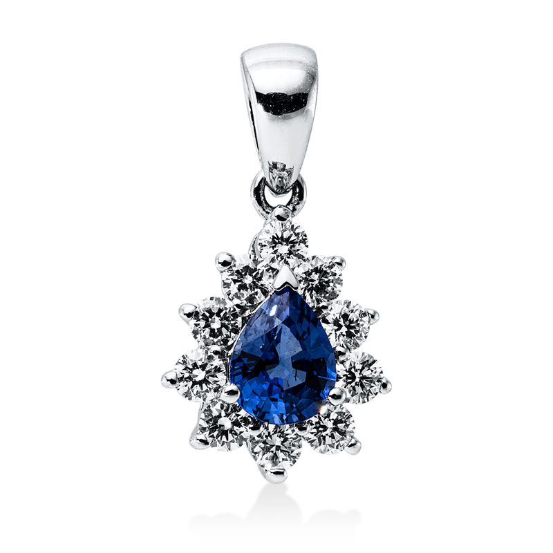 Farbstein Classic Anhänger Weißgold 18kt 0,26ct