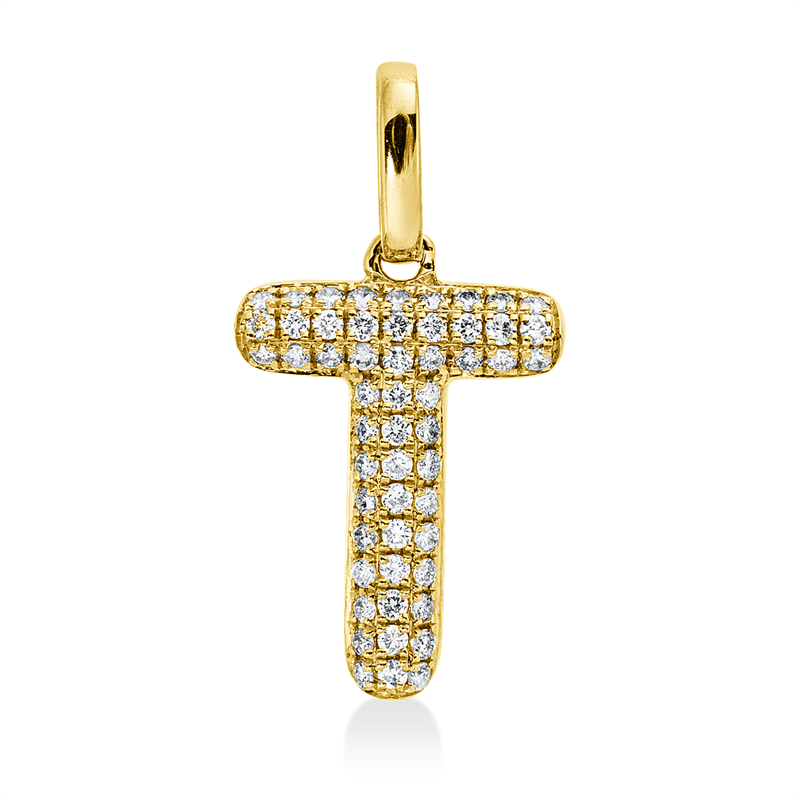 Buchstabe Anhänger Gelbgold 18kt 0,08ct