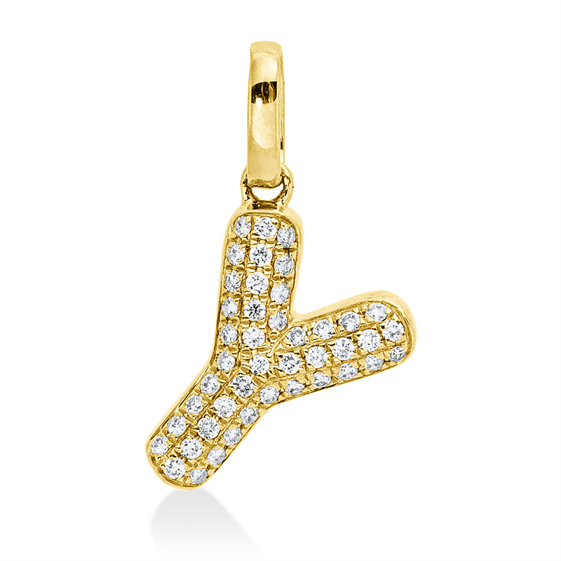 Buchstabe Anhänger Gelbgold 18kt 0,47ct
