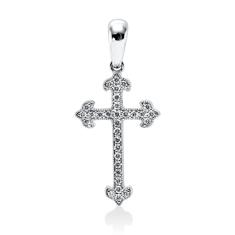 Kreuz Anhänger Weißgold 18kt Ref-3J327