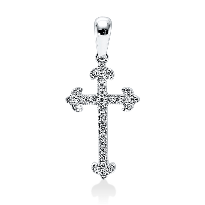 Kreuz Anhänger Weißgold 18kt Ref-3J327