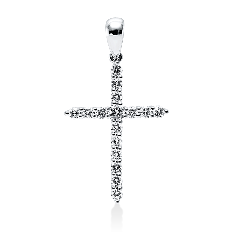 Kreuz Anhänger Weißgold 18kt Ref-3J329