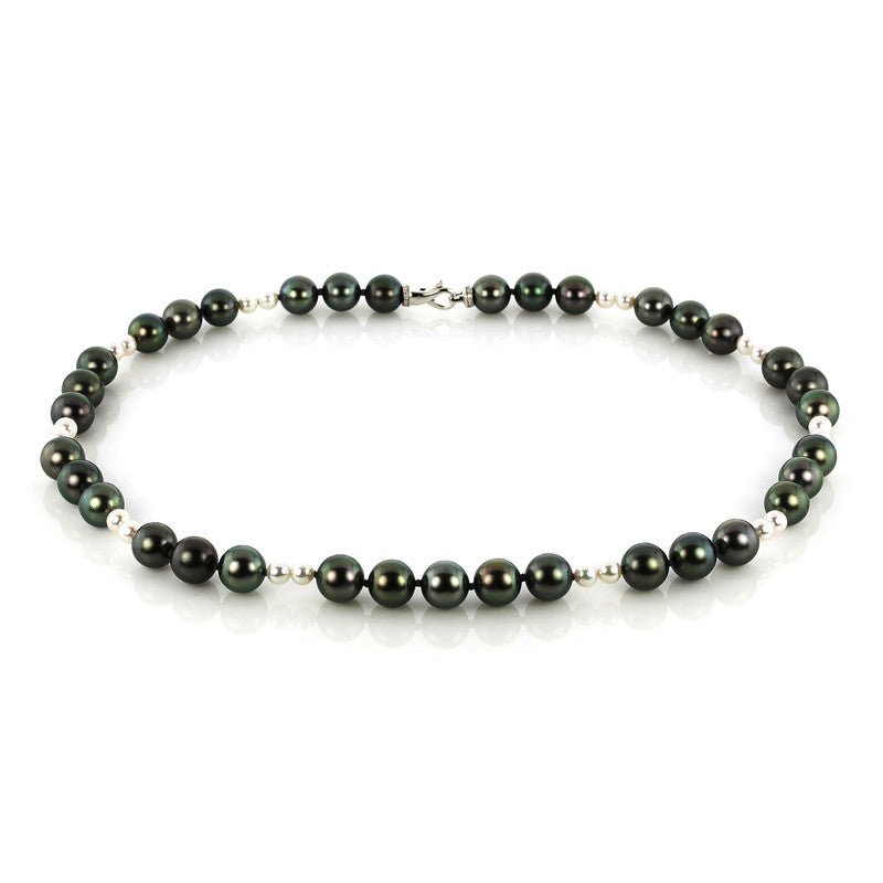 Perle Collier Weißgold 18kt 0,11ct
