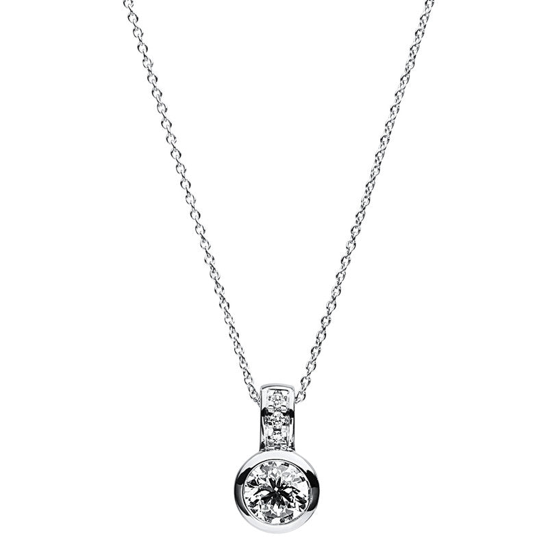 Mehrfachsteinbesatz Collier Weißgold 14kt 0,52ct