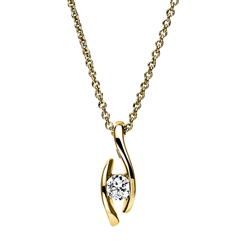 Solitaire Collier Gelbgold 14kt 0,2ct