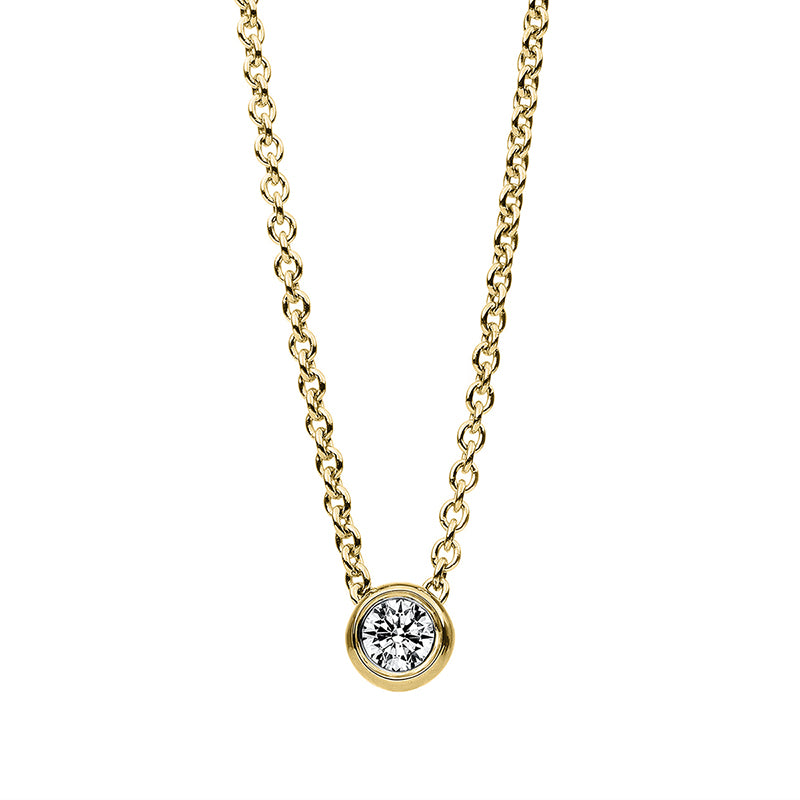 Solitaire Collier Gelbgold 18kt 0,1ct