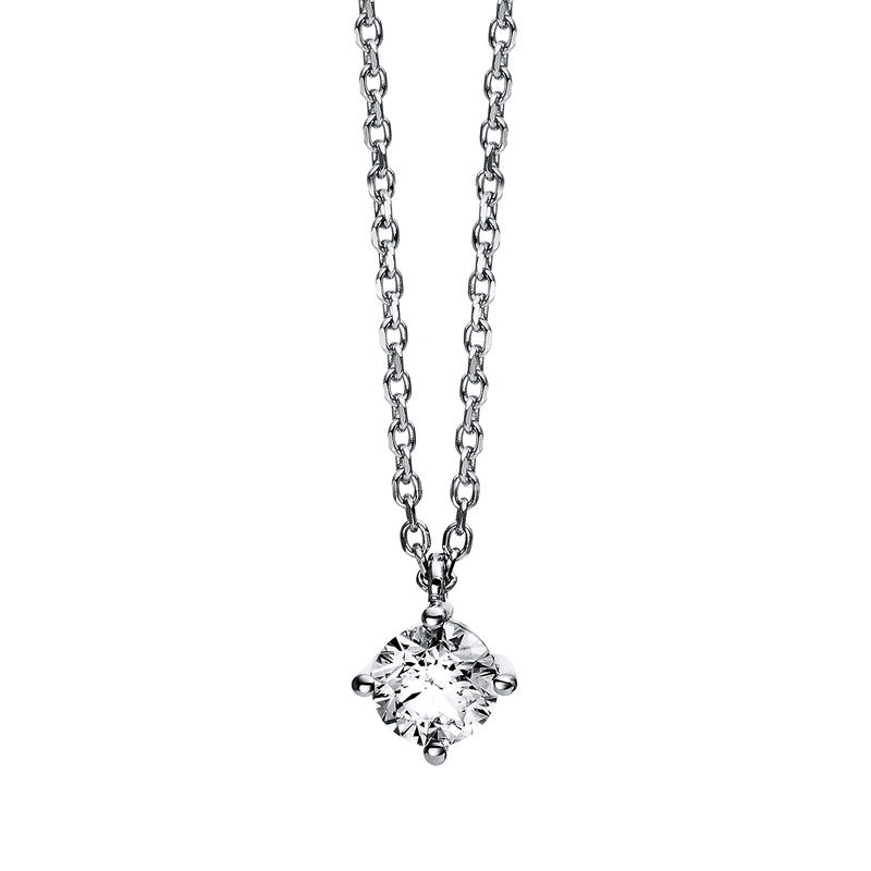 Solitaire Collier Weißgold 14kt 0,4ct