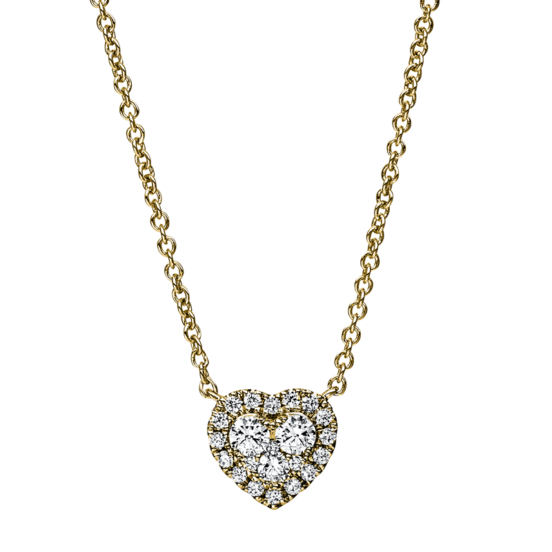 Herz Collier Gelbgold 14kt 0,26ct