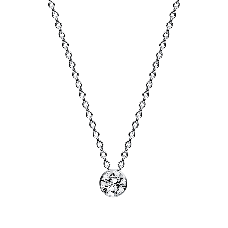 Solitaire Collier Weißgold 14kt 0,15ct