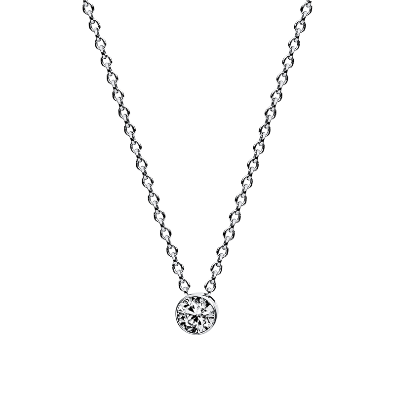 Solitaire Collier Weißgold 18kt 0,1ct